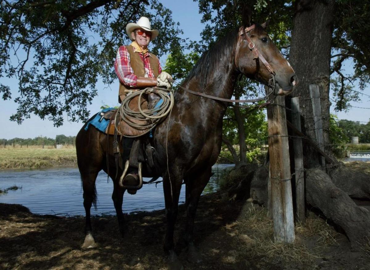 Wilbur Plaugher at his ranch along the Kings River in 2006.