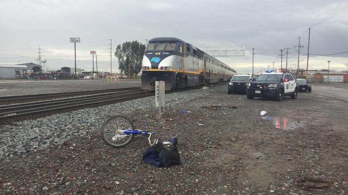 An unidentified man was in critical condition after being hit by an Amtrak train Monday afternoon in southeast Fresno.