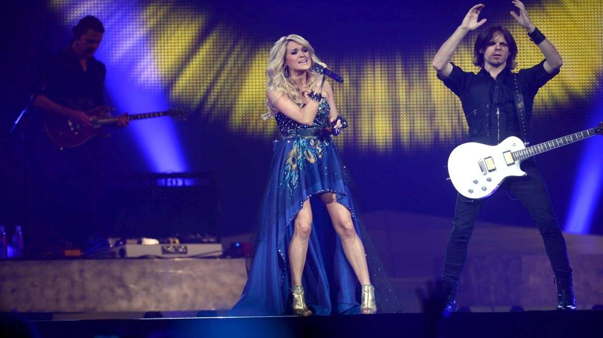 Carrie Underwood performs in March 2013 at the Save Mart Center. The country superstar is back Tuesday night, April 5, 2016, and officials are warning there’ll likely be traffic congestion around the Save Mart Center.
