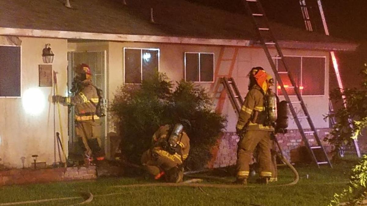 A fire at an east-central Fresno home left five displaced on Tuesday, Oct. 10, 2017