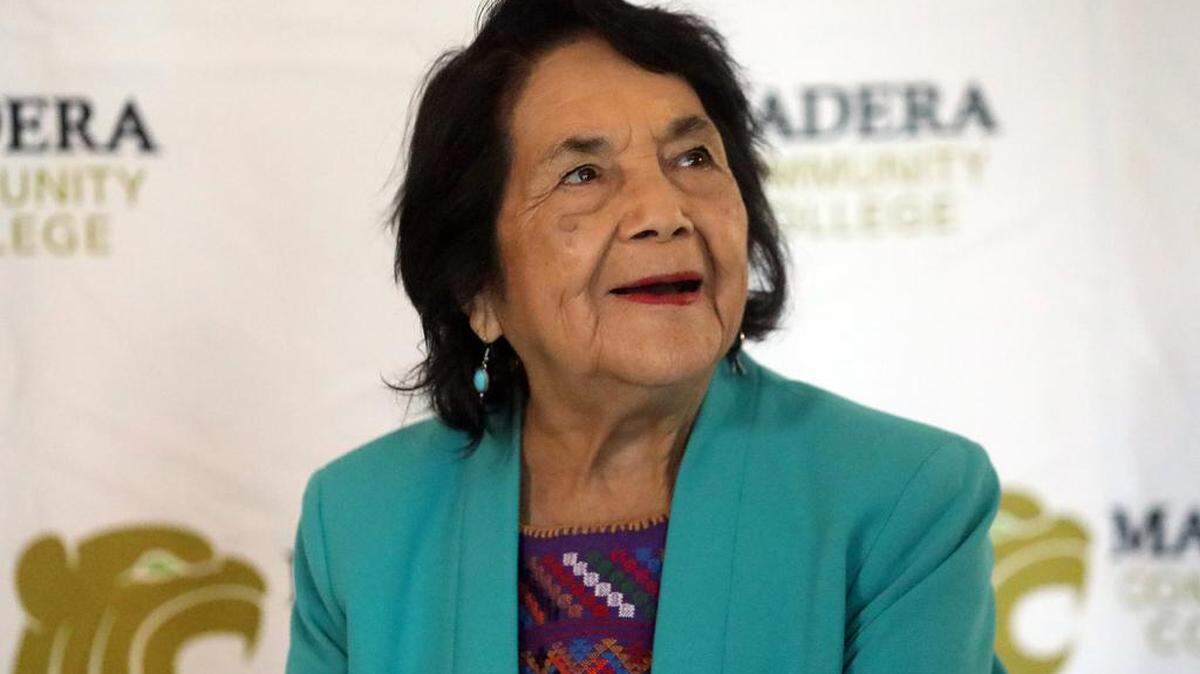 Civil rights icon Dolores Huerta, who will be 93 years old on April 10, visited Madera Community College on March 28, 2023.