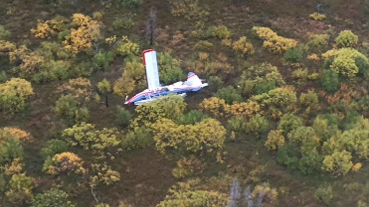 
This photo, released by Alaska State Troopers, shows the floatplane that crashed Tuesday, killing two San Joaquin Valley men and injuring a third who were on a fishing trip to that state. 

