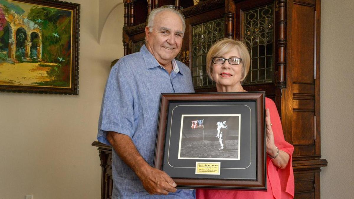 Among moon mementos Sam and Linda Lucido keep in their north Fresno home is a framed photograph of the first moon walk. The Lucidos were married July 20, 1969, hours before Neil Armstrong became the first man to step on the moon.