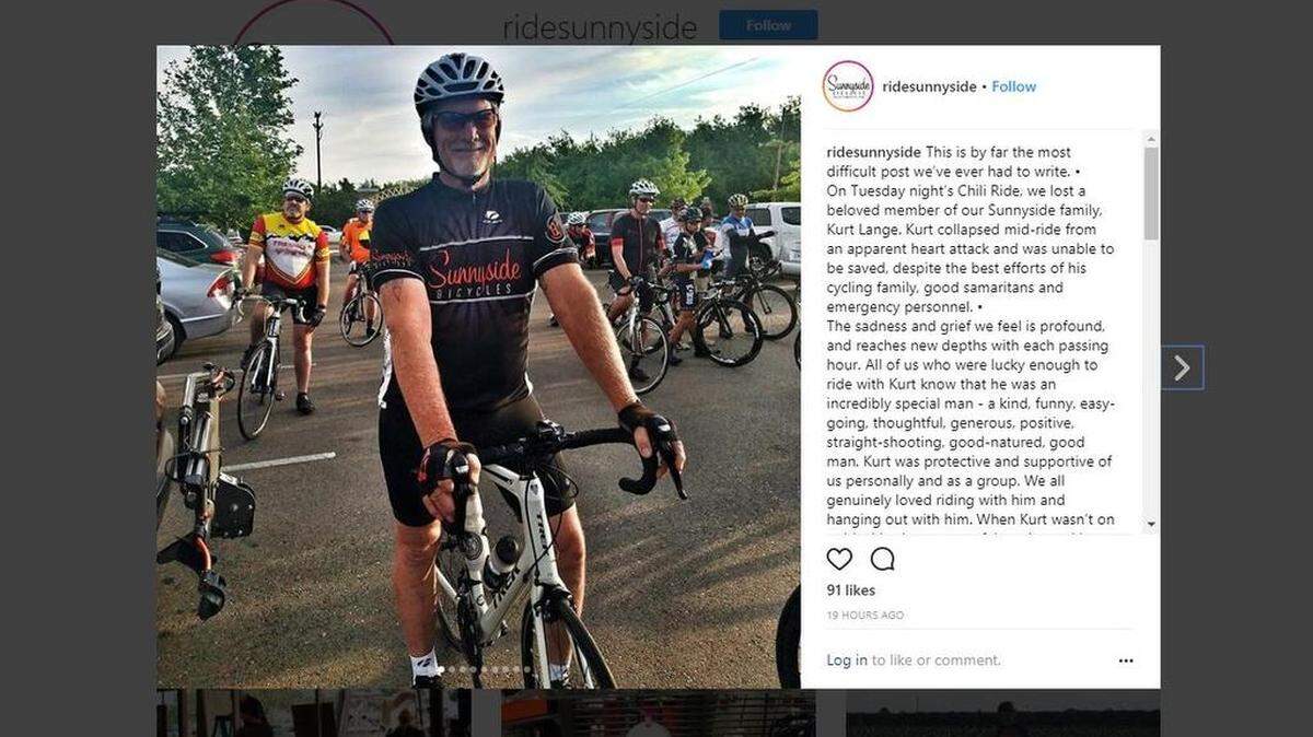 In a lengthy post on Instragram, the owners of Sunnyside Bicycles discuss the passing of Kurt Lange. The 59-year old Reedley man died Tuesday while on a group ride near Sanger.