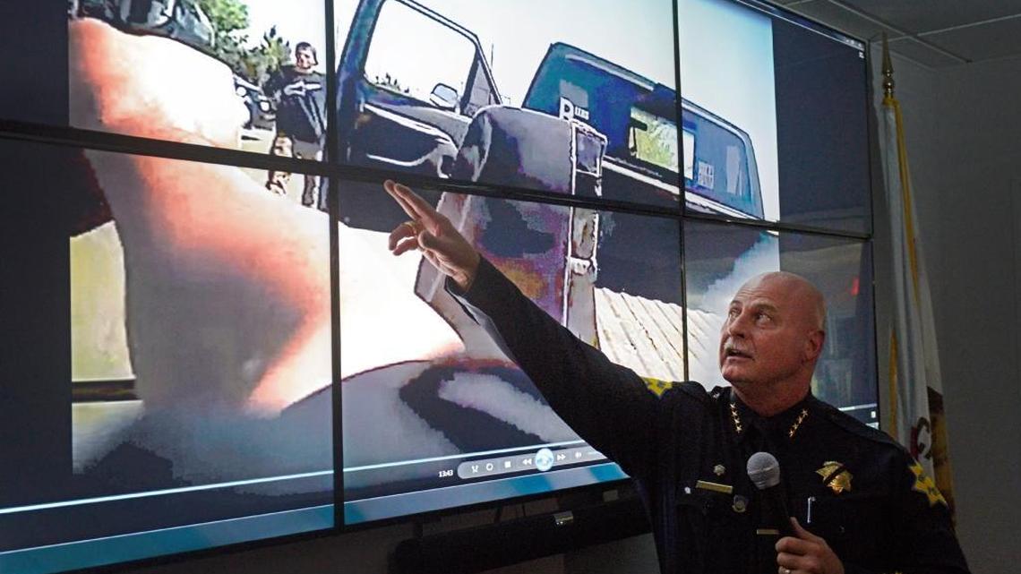 Fresno Police Chief Jerry Dyer talks during a July press conference about body-camera video from officers involved in the fatal June 2016 shooting of Dylan Noble. Fresno’s independent police auditor indicated this week that the shooting was “not within policy” of the police department.