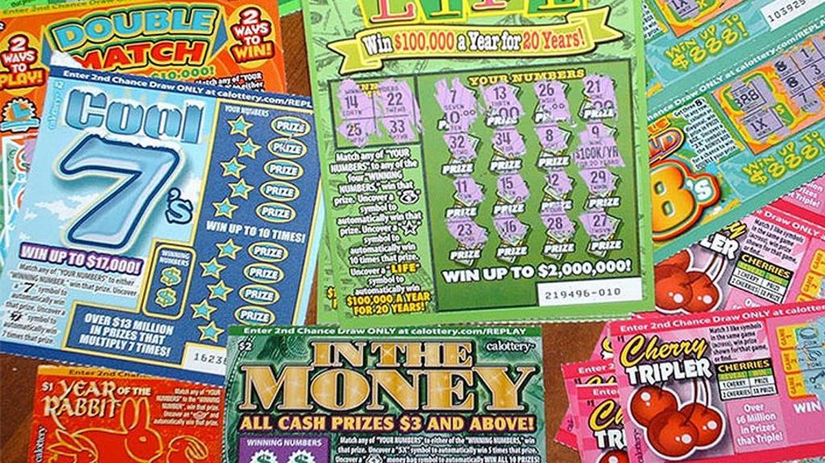 A selection of California Lottery scratchers.