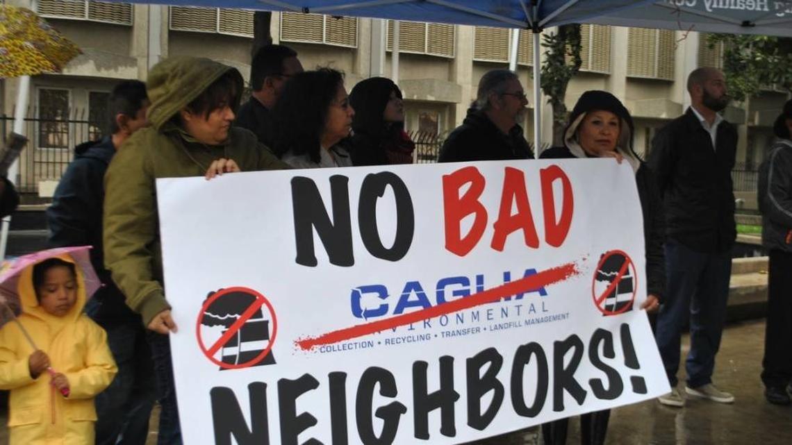 A group of southwest Fresno residents and their advocates gathered Thursday, March 1, in front of the B.F. Sisk Courthouse in downtown Fresno, where they have filed suit to block plans for an industrial park in their neighborhood.