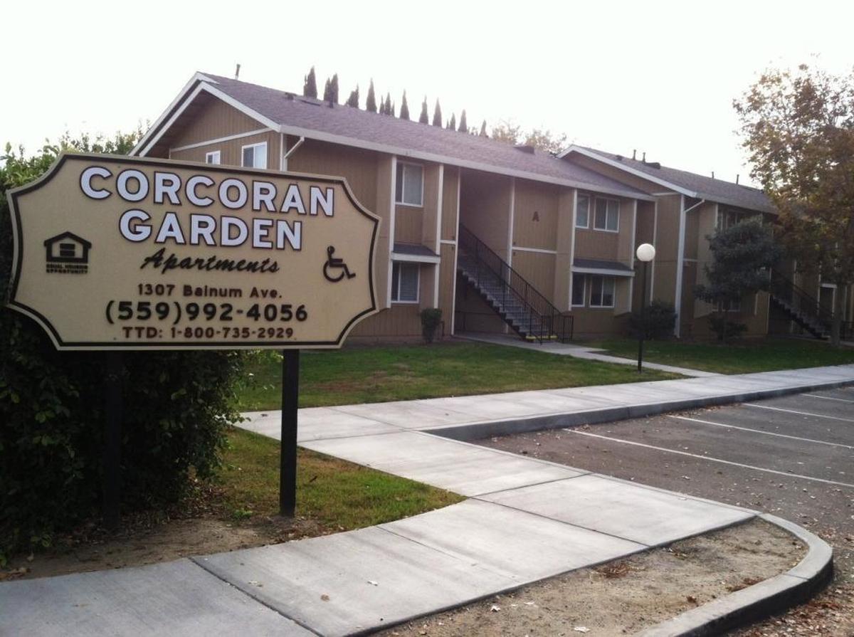 Afton Elaine Burton lived in this apartment building in Corcoran when she took out a marriage license for herself and Charles Manson.