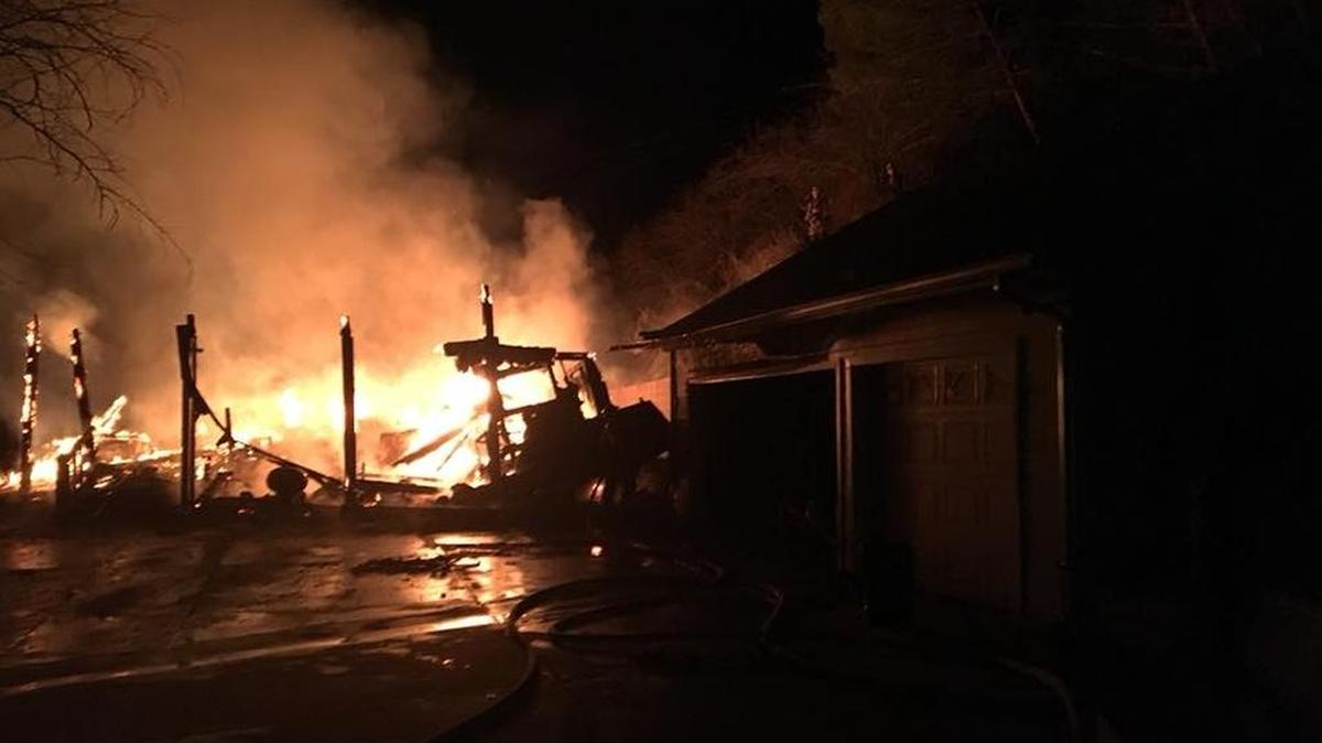 A Springville area home burns early Friday.