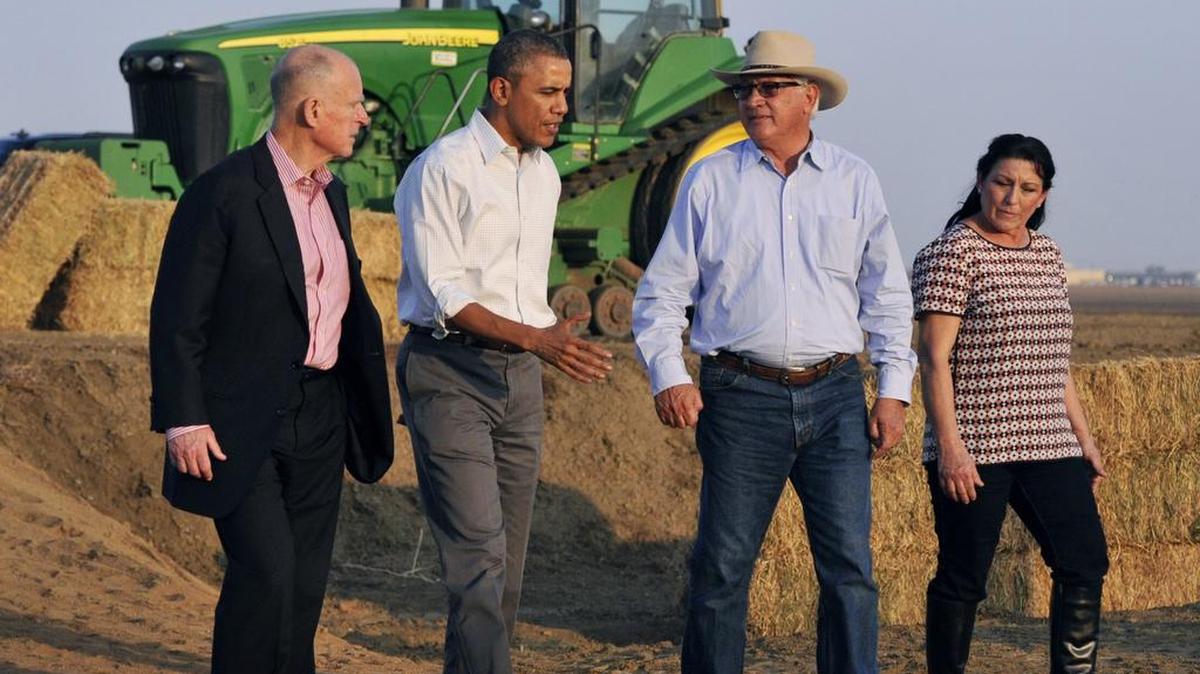 
The White House drought page’s most recent related blog post dates to Feb. 15, 2014, the day after President Barack Obama’s sole visit to the San Joaquin Valley. He spent much of the afternoon of Feb. 14, 2014 touring dry land south of Los Banos and discussing drought issues with farmers Joe and Maria Del Bosque and California Gov. Jerry Brown.

