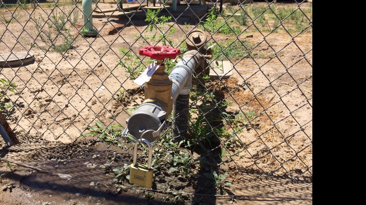 
Water haulers fill their tanks from this pipe west of Porterville.
