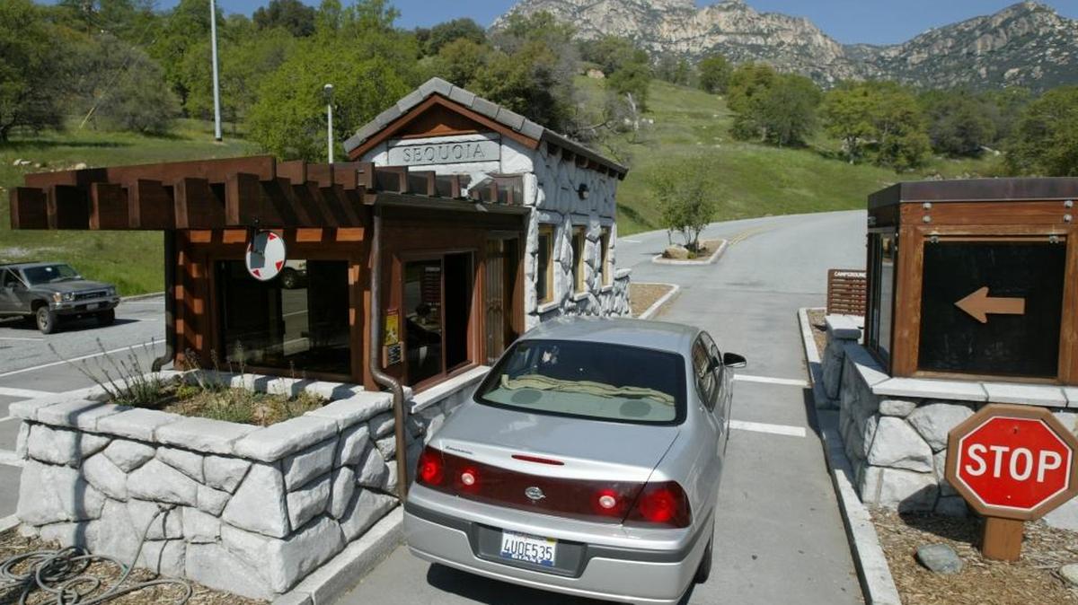 The National Park Service is launching an online program allowing visitors to buy entrance passes before arriving at the park. File photo of Ash Mountain entrance to Sequioa National Park.