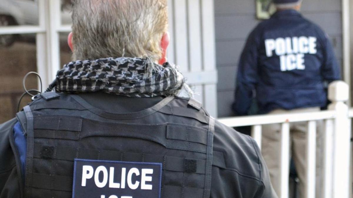 ICE agents shown in a photo provided U.S. Immigration and Customs Enforcement.