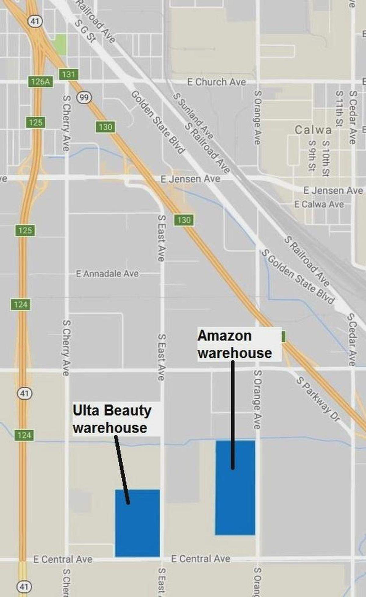 Ulta Inc., a major retailer of cosmetics and beauty supplies, is opening a distribution center at the southern edge of Fresno, not far from Amazon's new fulfillment center. Both buildings are scheduled to open later this year.