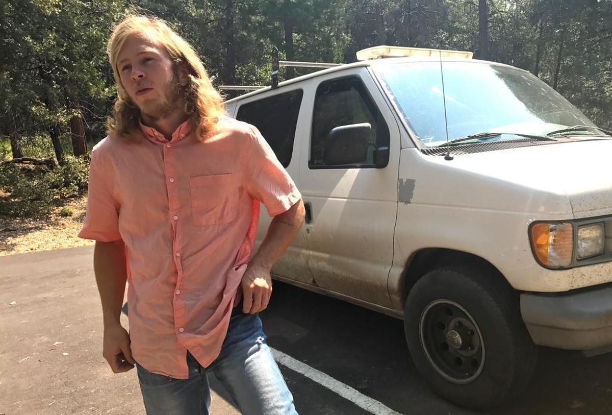 Austin Carey is pictured Wednesday, Aug. 9, 2017, just outside a small courtroom in Yosemite National Park where he faced federal charges from BASE jumping in the park.