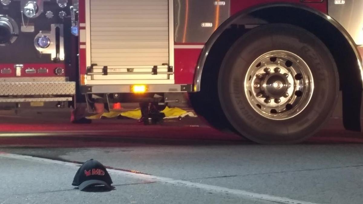 The California Highway Patrol said a man was hit and killed by a car Saturday, Jan. 13, 2017 on the westbound lanes of Highway 180 in Fresno, California.