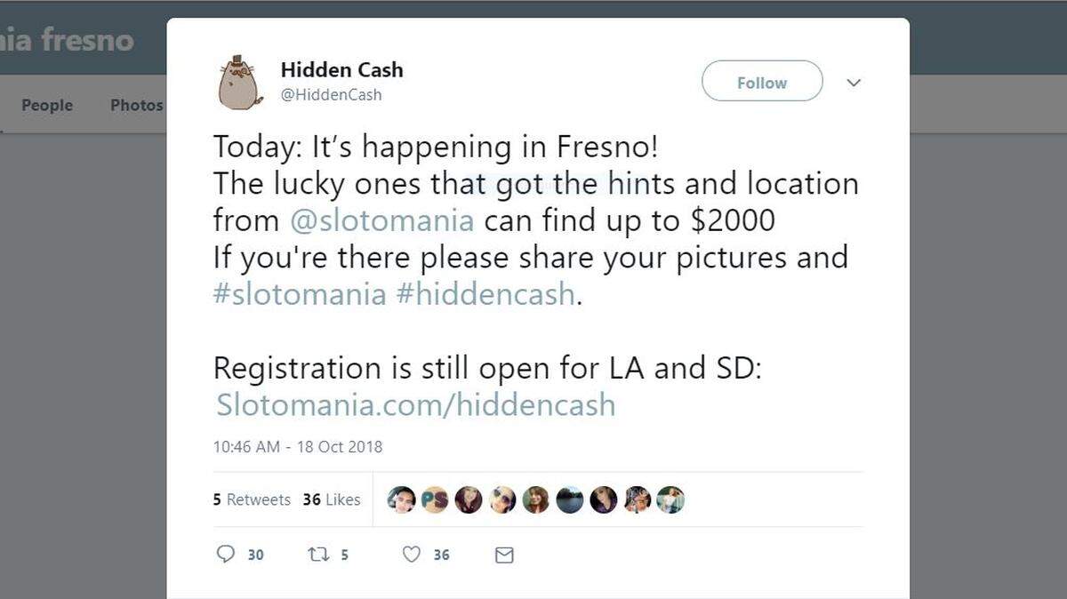 Hidden Cash returned to Fresno, CA, Oct. 18, 2018. Three people won $2,000 in total.