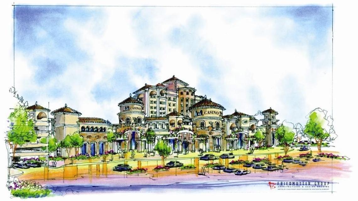 Rendering of the proposed North Fork Rancheria of Mono Indians casino on Highway 99 north of Madera.