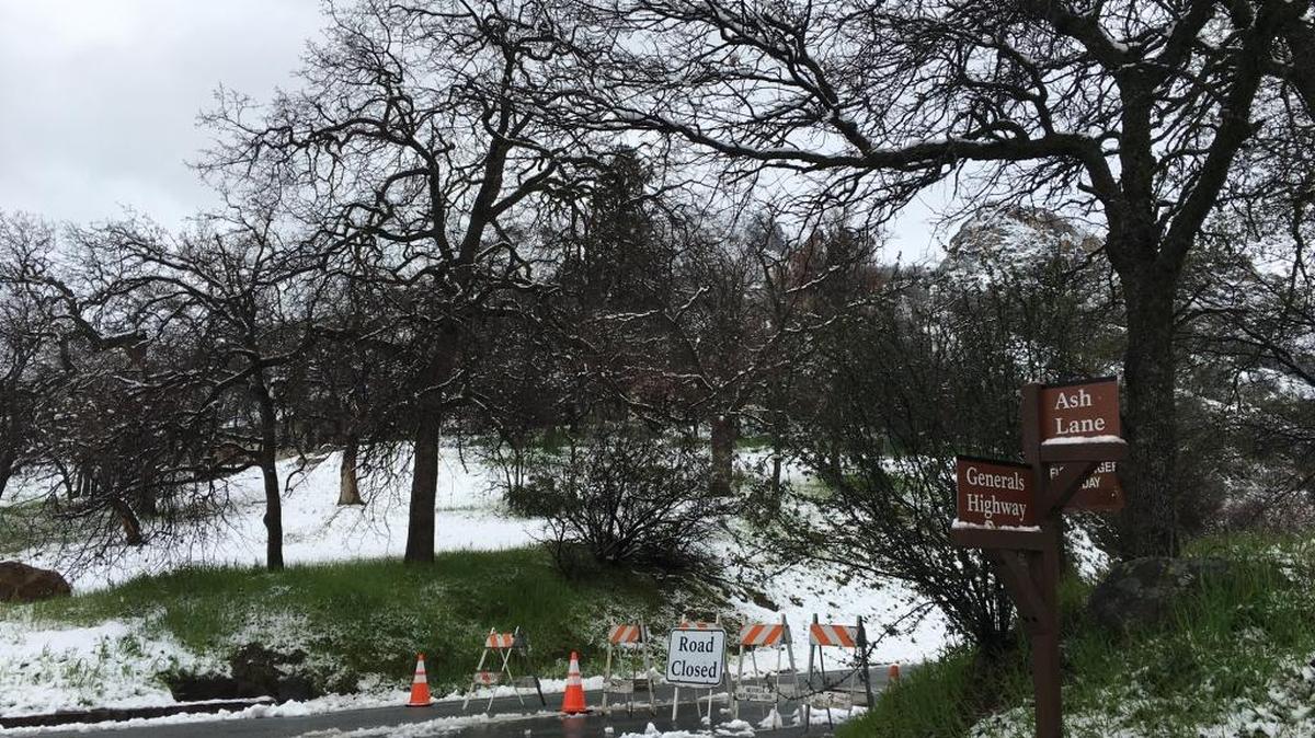 Rangers closed the Generals Highway in Sequoia and Kings Canyon National Parks.
