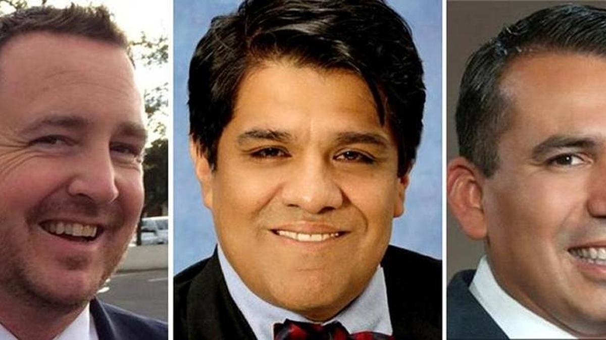 Assembly District 26 candidates, from left, Devon Mathis, Ruben Macareno and Rudy Mendoza