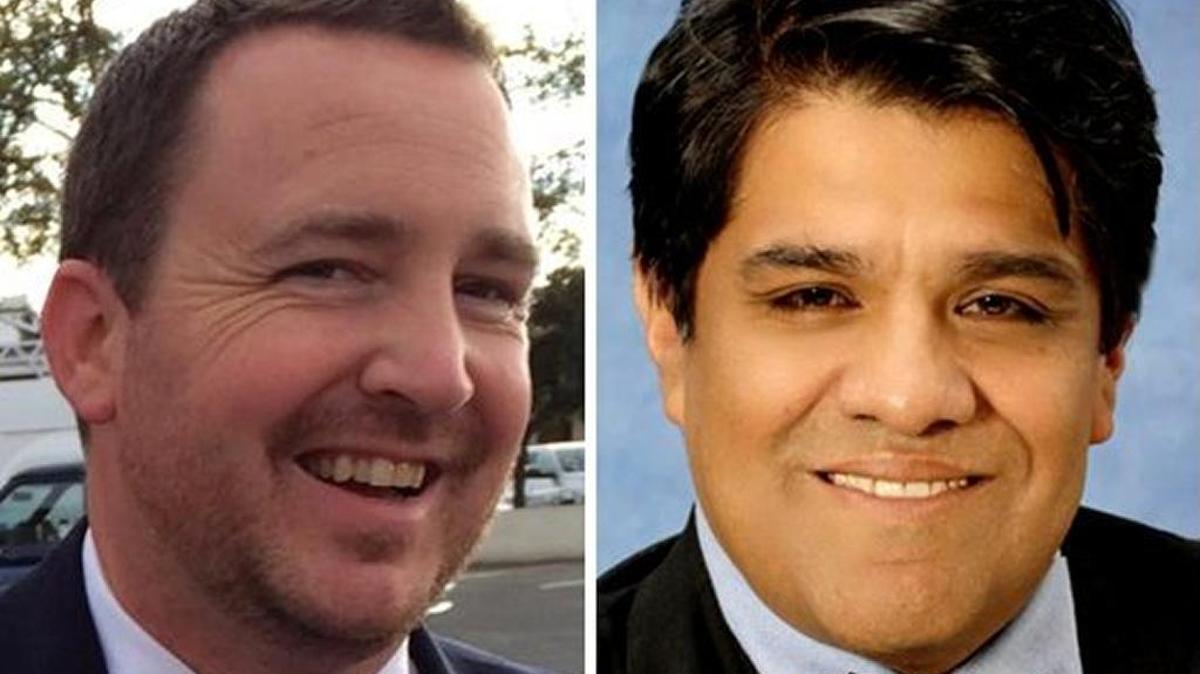 Assemblyman Devon Mathis, R-Visalia, left, faces challenger Ruben Macareno, D-Visalia, right, in the November general election.