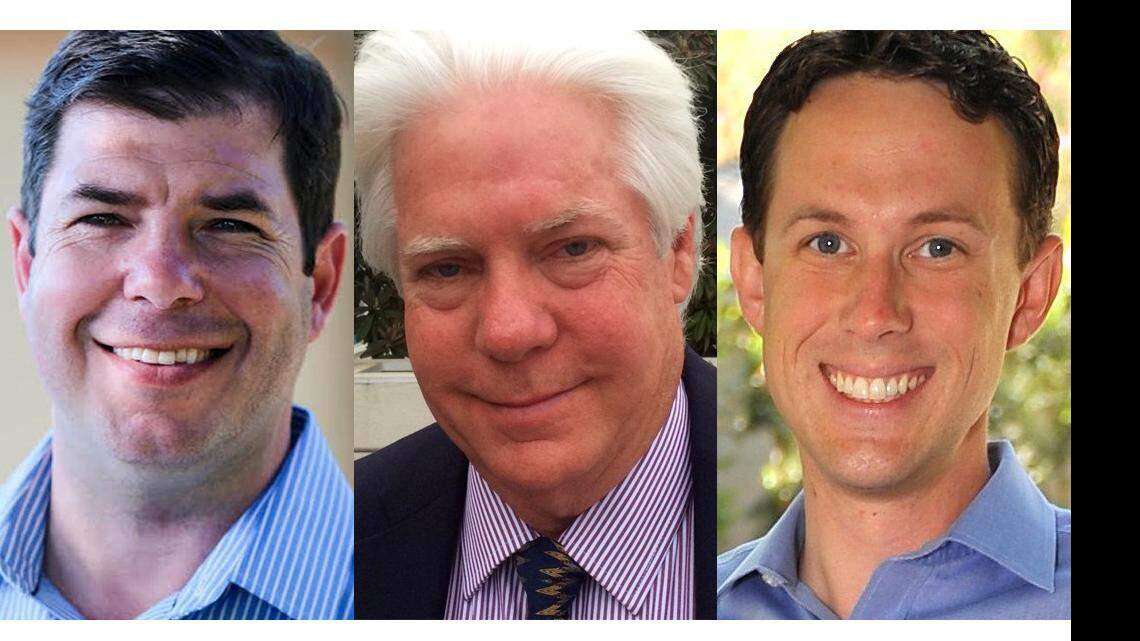 The candidates vying for the 31st Assembly District seat vacated by Henry T. Perea (from left): Democrats Joaquin Arambula and Ted Miller, and Republican Clint Olivier.