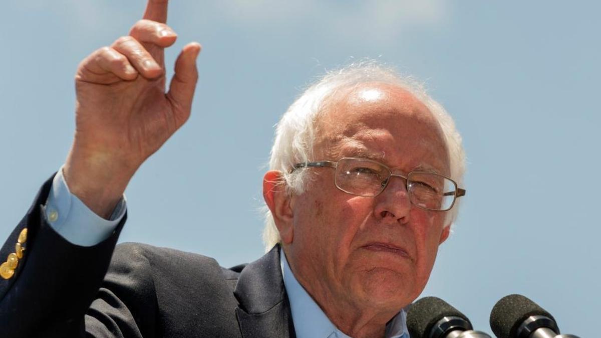 Democratic presidential candidate Sen. Bernie Sanders, I-Vt., speaks during a campaign rally at Ventura College Thursday.
