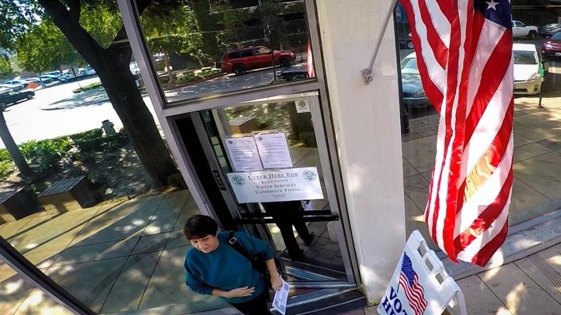 Dorothy Pistoresi leaves the Fresno County Elections office after voting in November 2015. Races for the June 2016 primary election are largely set, although the nomination period remains open in races in which an incumbent chose not to run.