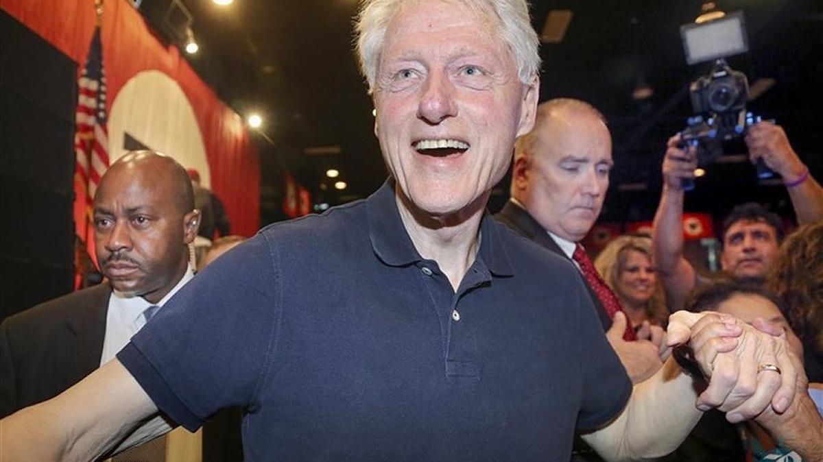 Former President Bill Clinton appears in his element as he dives into the presidential campaign for his wife Hillary Clinton at the United Farm Workers convention Sunday. Bill Clinton closed out the annual UFW convention in Bakersfield with a campaign speech for Hillary.