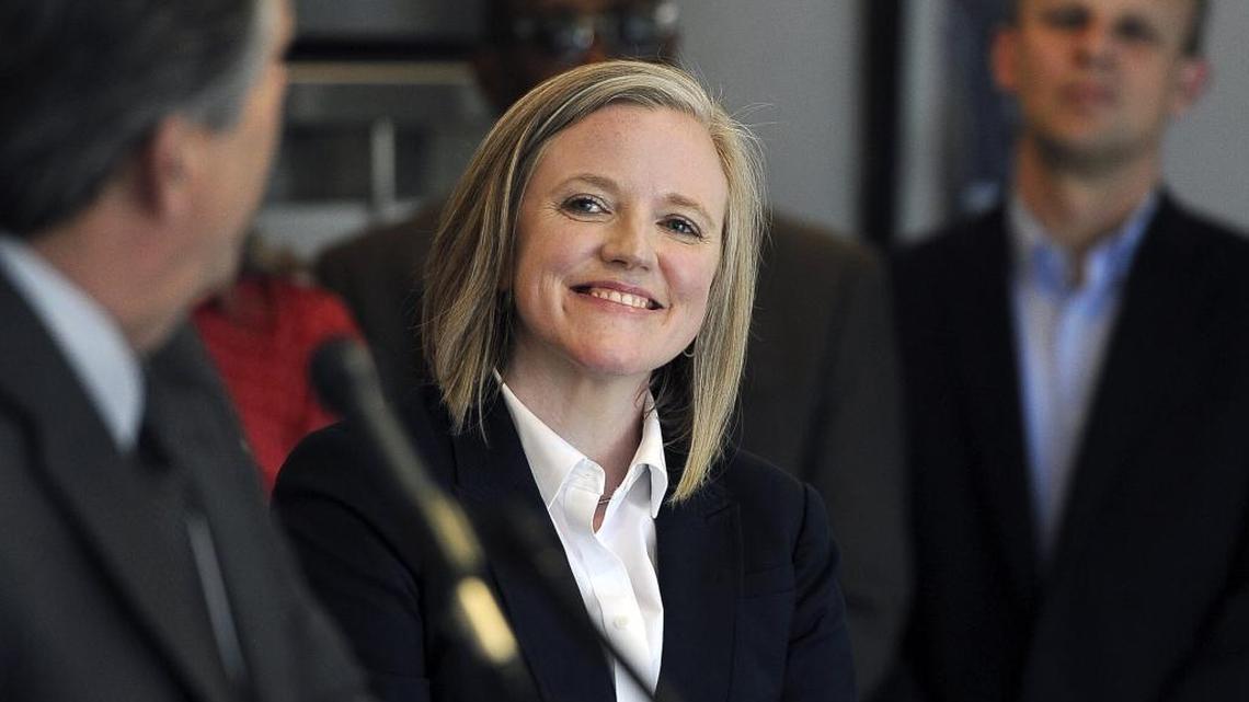 Wilma Quan, center, was promoted to Fresno city manager in 2017.