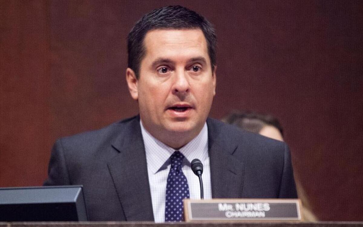House Intelligence Committee Chairman Rep. Devin Nunes, on Capitol Hill. The Republican from Tulare will speak to the California GOP next month.