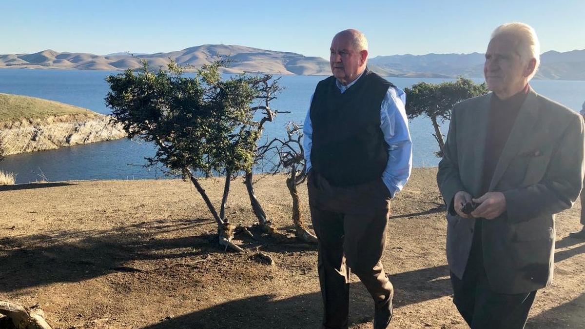 Rep. Jim Costa, D-Fresno, right, shows U.S. Agriculture Secretary Sonny Perdue the San Luis Reservoir earlier this year.