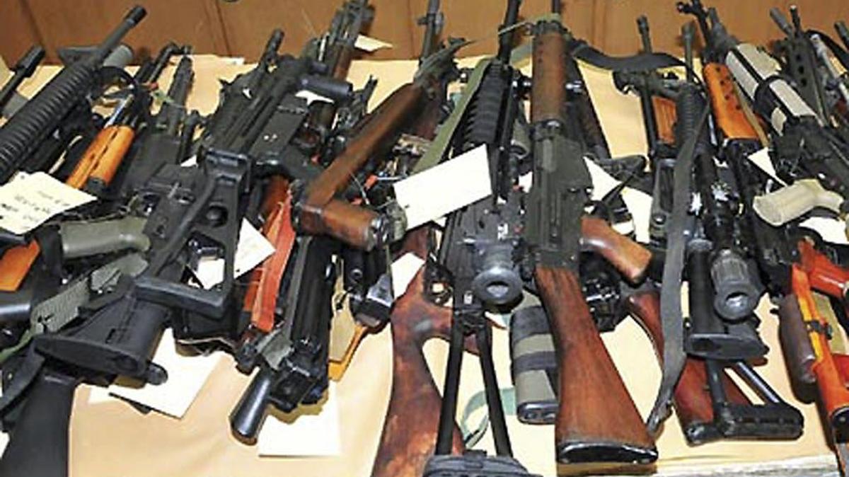 Guns seized by Fresno County Sheriff in 2011.