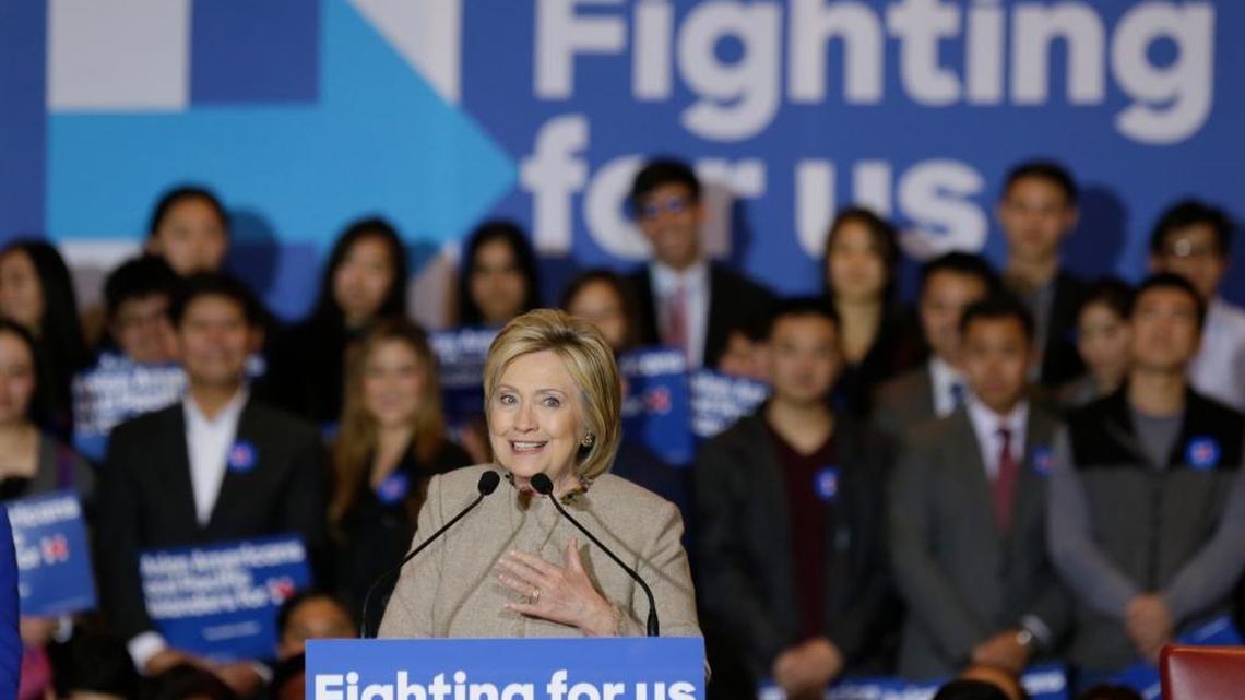 Hillary Clinton addresses Asian American supporters in San Gabriel on Jan. 7. Presidential candidates of both parties will be spending more time in California before the June primary.