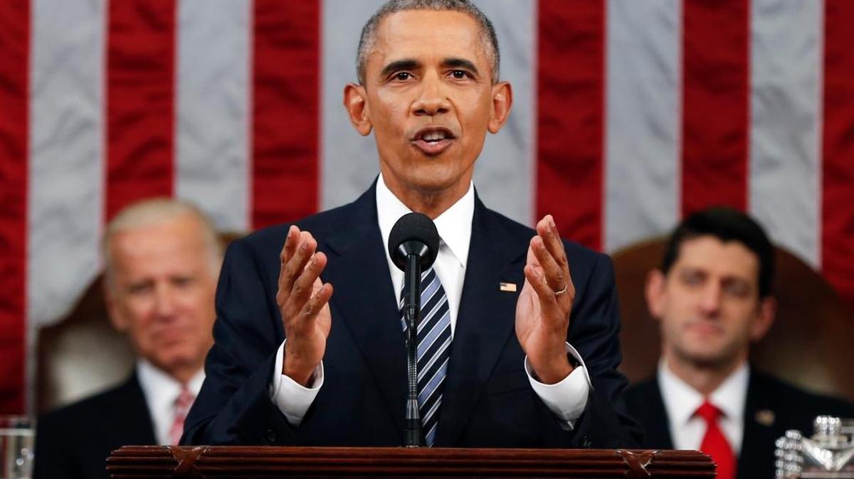 President Barack Obama delivers his State of the Union address before a joint session of Congress on Capitol Hill in Washington, Tuesday, Jan. 12, 2016.
