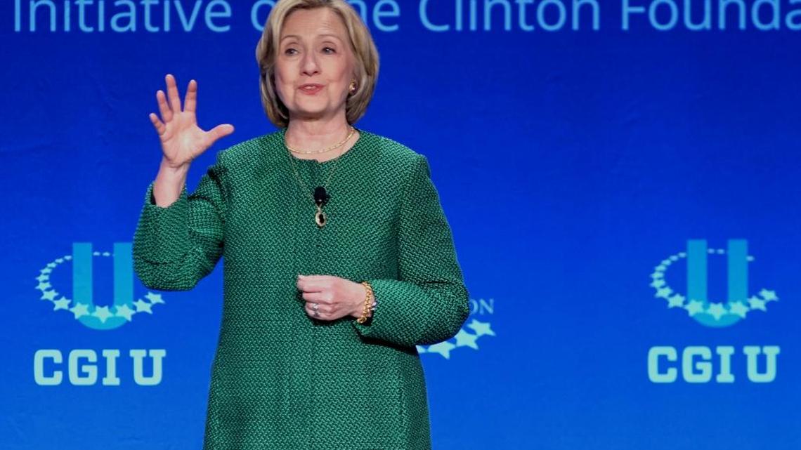 Hillary Clinton speaks at a conference sponsored by the Clinton Global Initiative at the University of Miami in March 2015.