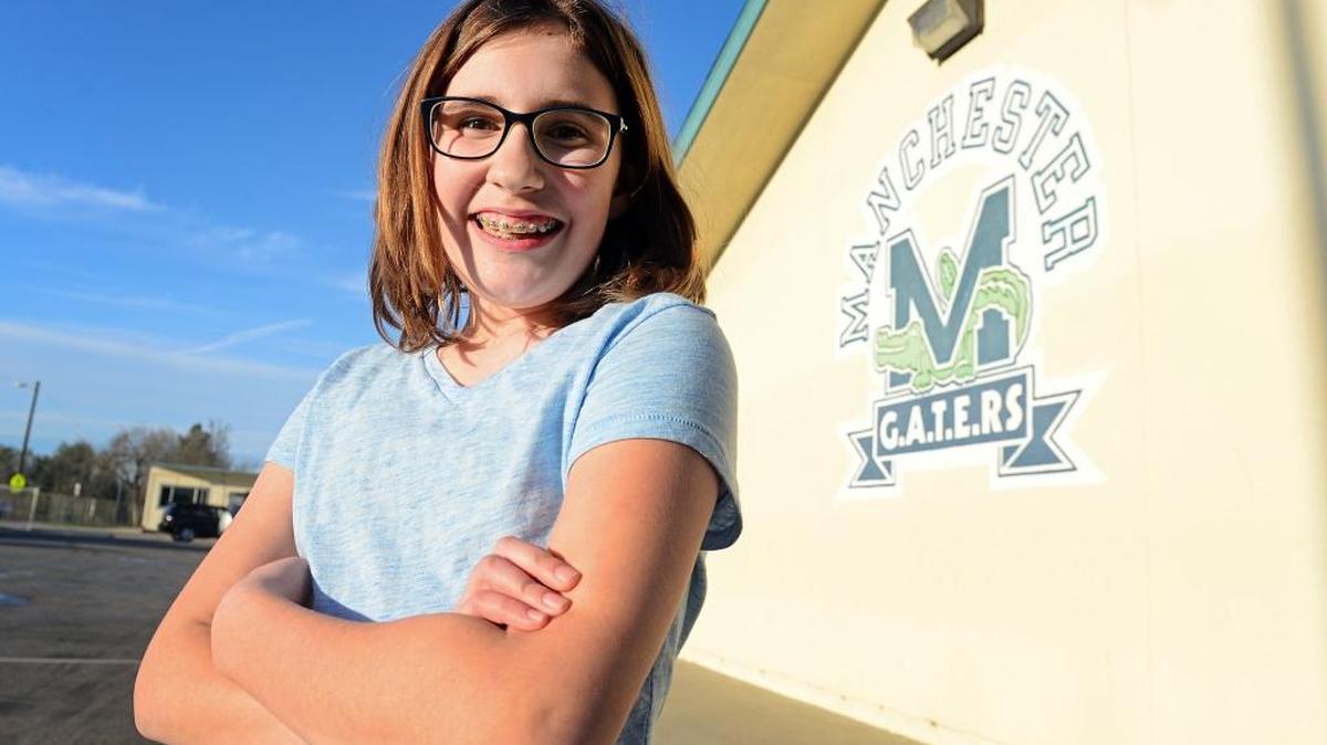 Kiera Kaiser, 10, a fifth-grade student at Manchester GATE, organizing a ‘kids rally for equality.’