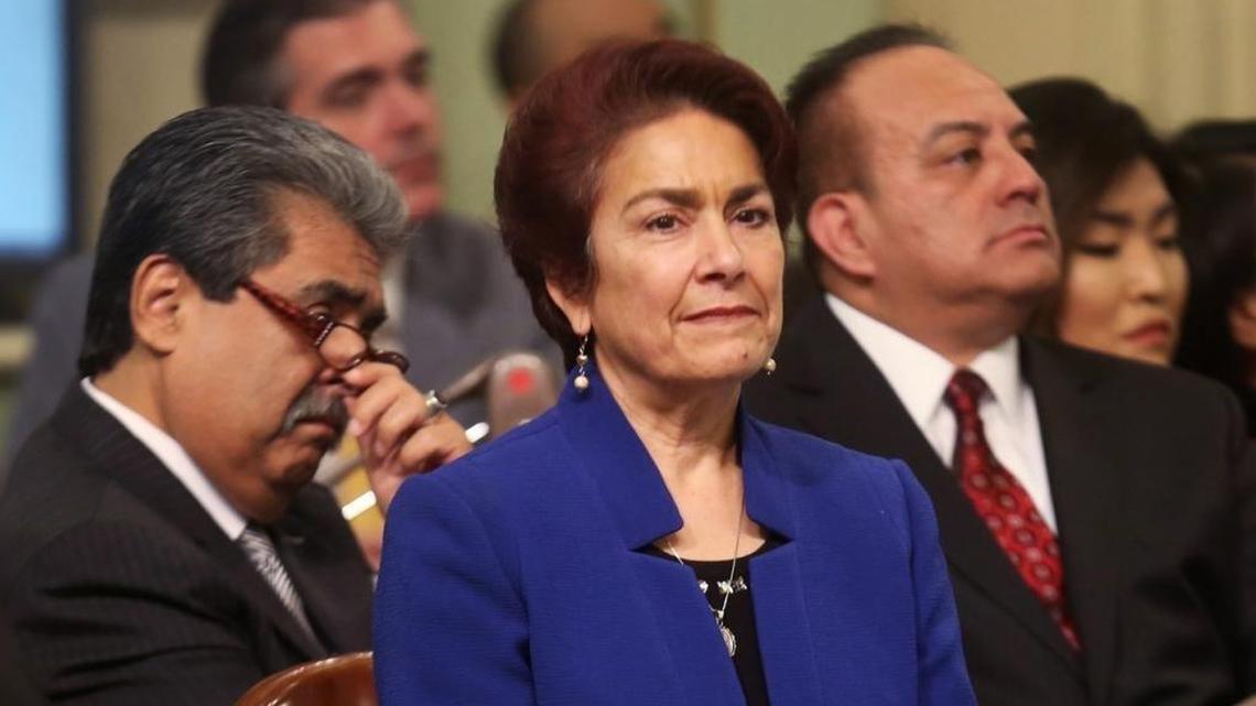 Anna Caballero is shown after taking the oath of office in a second term representing Salinas during the first 2016-2017 Assembly session at the Assembly floor on December 5, 2016. This November she is on the ballot to represent state Senate District 12.