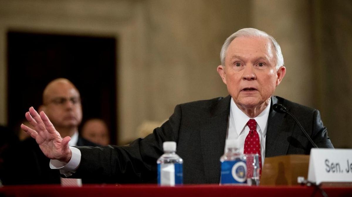 Attorney General-designate Sen. Jeff Sessions, R-Ala., testifies Tuesday, Jan. 10, 2017, at his confirmation hearing before the Senate Judiciary Committee.