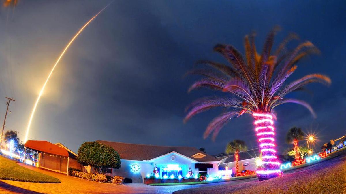 The SpaceX Falcon 9 rocket lifts off over Cocoa Beach, Fla., at Cape Canaveral Air Force Station, Monday, Dec. 21, 2015.