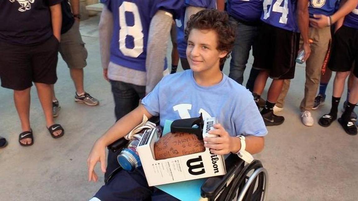 Peter “PJ” Kuzmitski gets a visit from his peeps, cheering him up as he recovers from a serious leg injury.