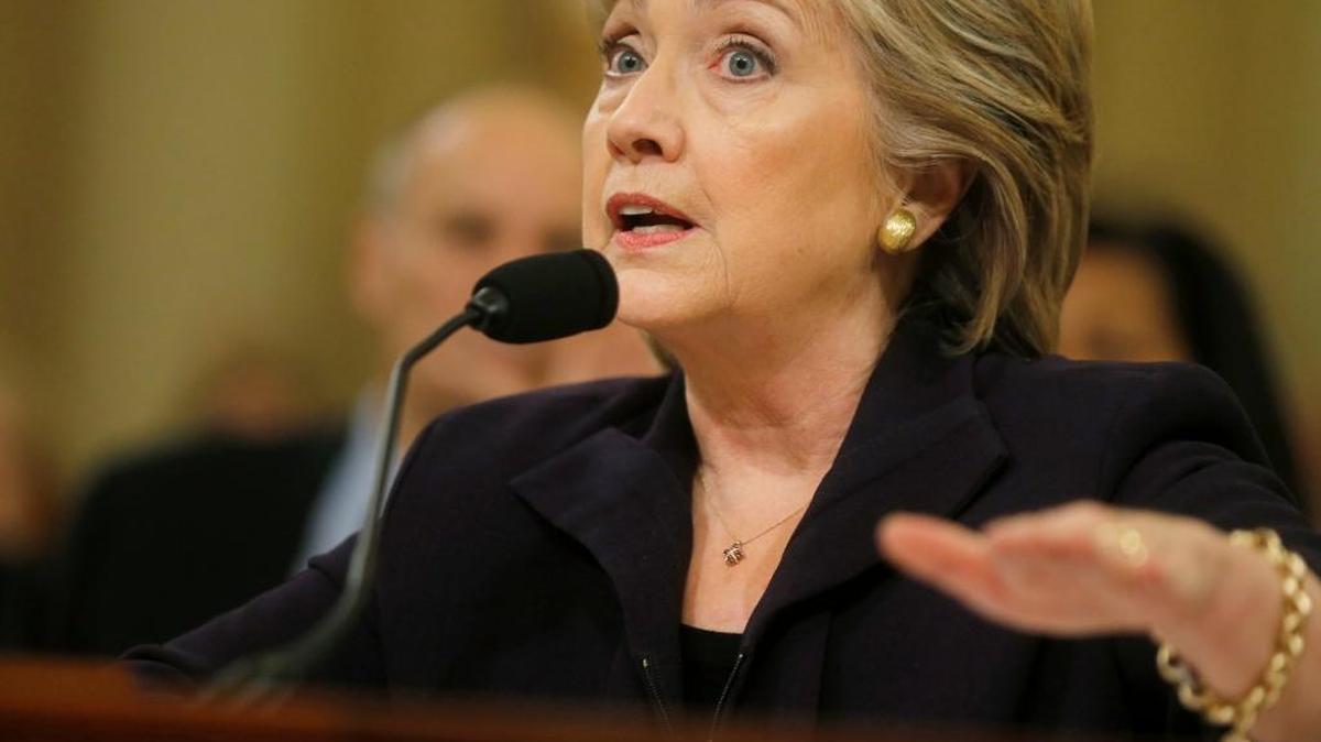 Hillary Clinton, former U.S. secretary of state and 2016 Democratic presidential candidate, testifies during a House Select Committee on Benghazi hearing in Washington, D.C., on Oct. 22.