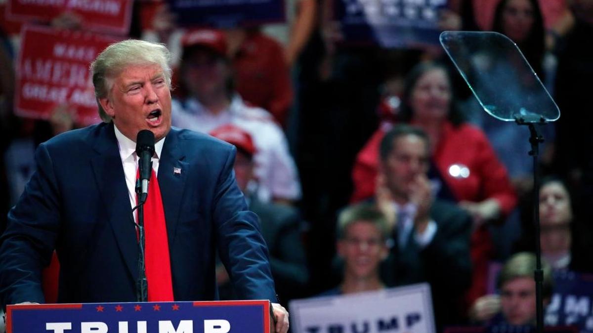 Republican presidential candidate Donald Trump said that no one understands taxes better than him so he’s the right person to overhaul the system at a campaign rally, Monday, Oct. 3, 2016, in Loveland, Colo.