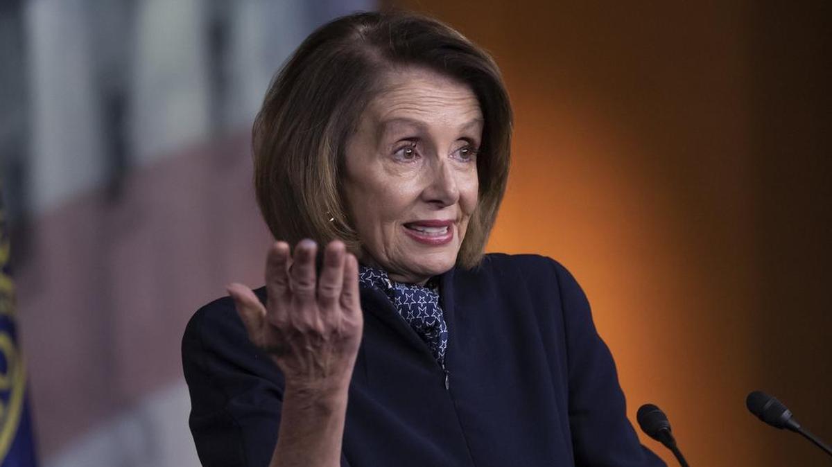 House Democratic leader Nancy Pelosi of San Francisco holds a news conference last Thursday at the Capitol.