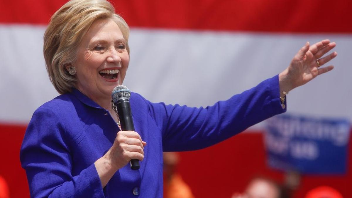 Democratic presidential candidate Hillary Clinton speaks in Lynwood. This week, she became the first woman to become a presumptive major party presidential nominee.