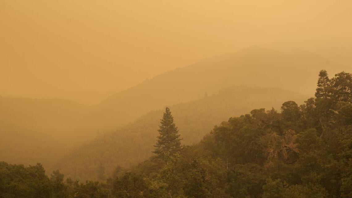 Smoke from a drought-fueled wildfire spreads over Carmel Valley, southeast of Monterey. California’s lengthening fire seasons have been linked to climate change.