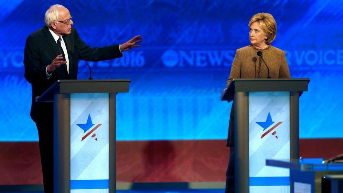 Both Bernie Sanders, left, and Hillary Clinton touted their plans for paid family leave during the most recent Democratic presidential primary debate.