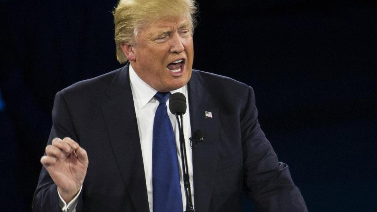 Republican presidential candidate Donald Trump speaks in Washington.