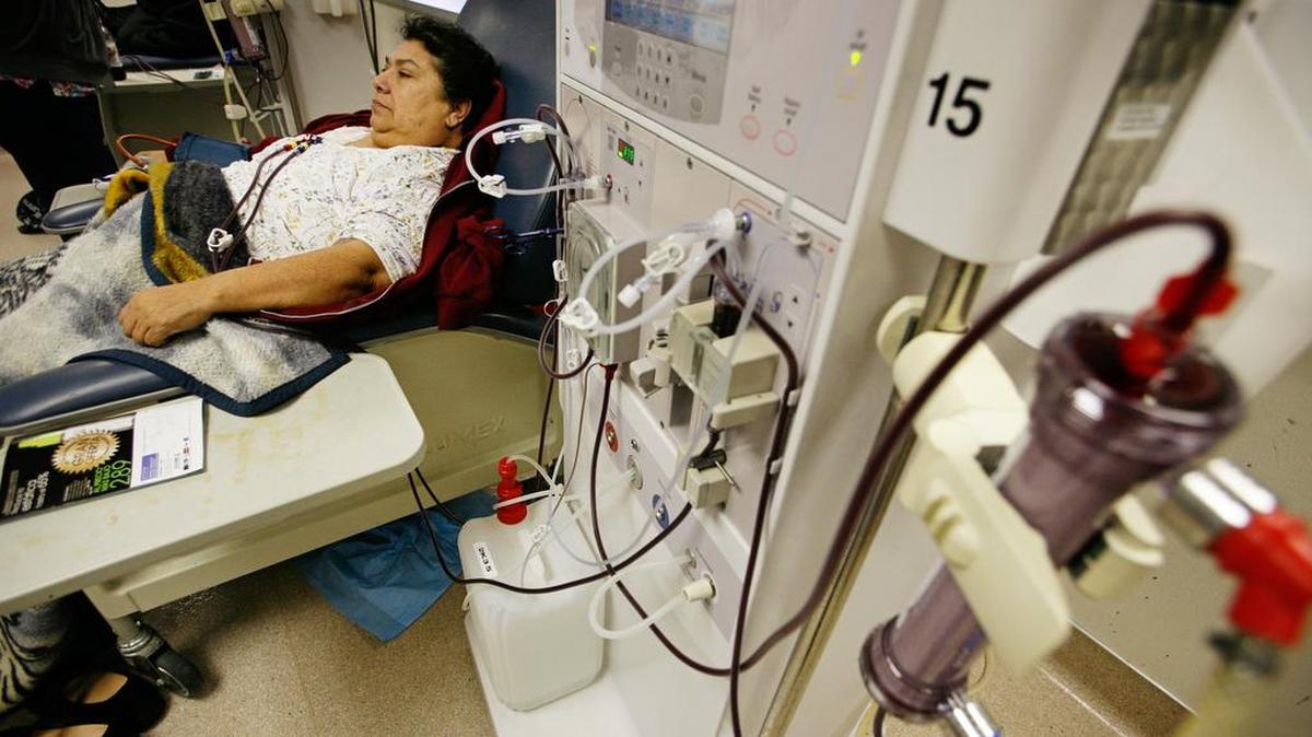 Ramona G. Marquez, 60, of Calwa waits while undergoing dialysis treatment at Community Dialysis in Fresno in this 2009 photo.