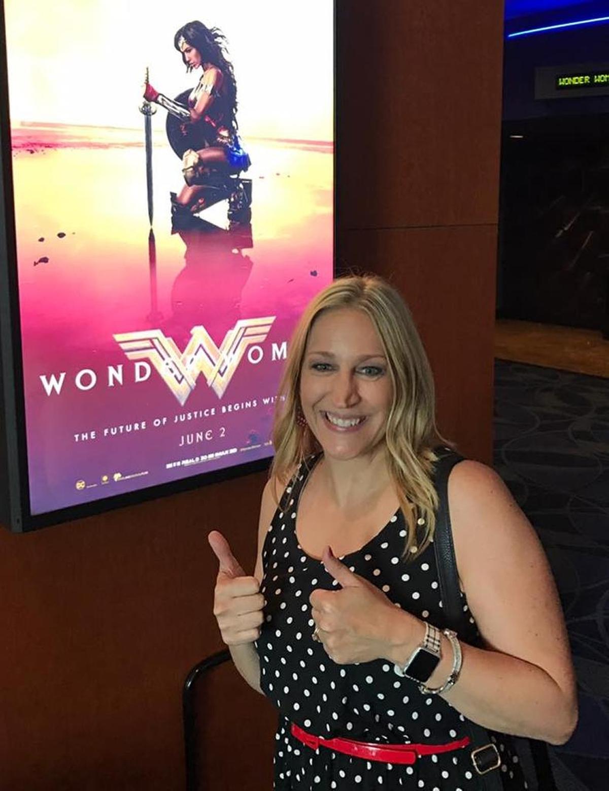 Kathy Mahan on her way into see “Wonder Woman” at Sierra Vista Cinema 16 in Clovis.